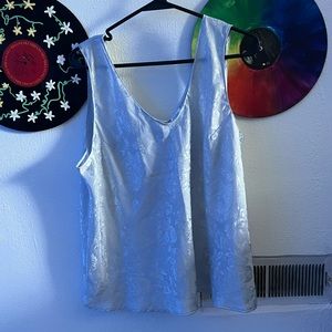 thrifted light blue tank